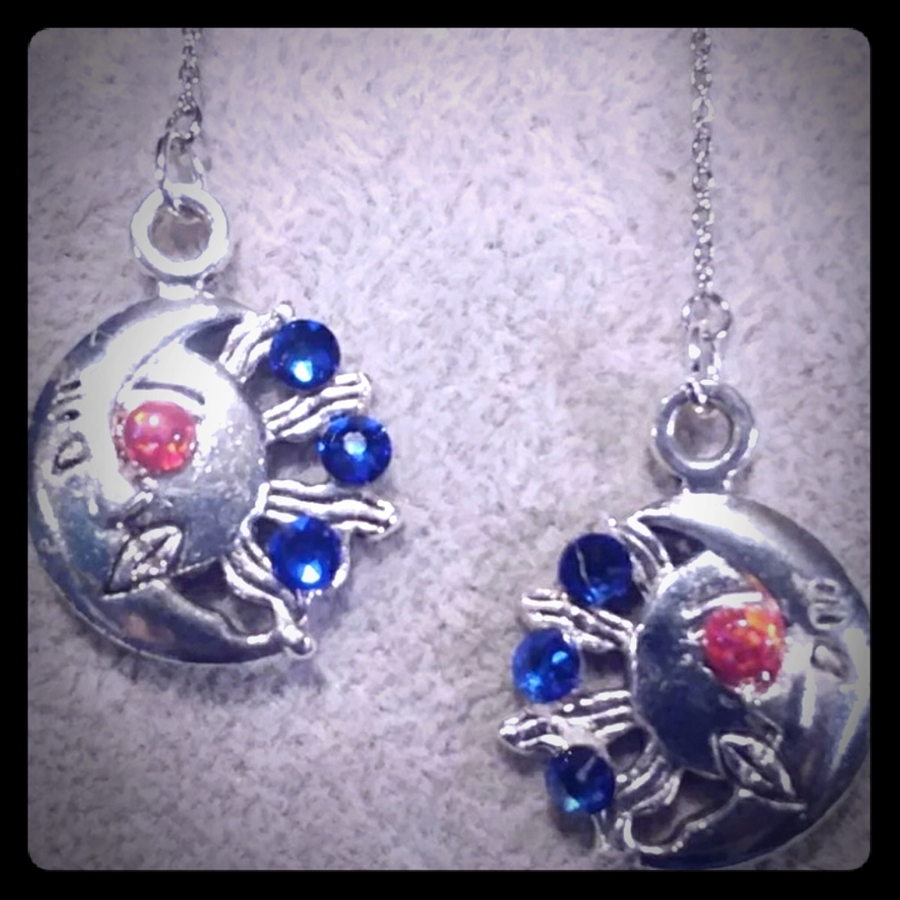 FIRE OPAL & SWAROVSKI CRYSTAL EARRINGS